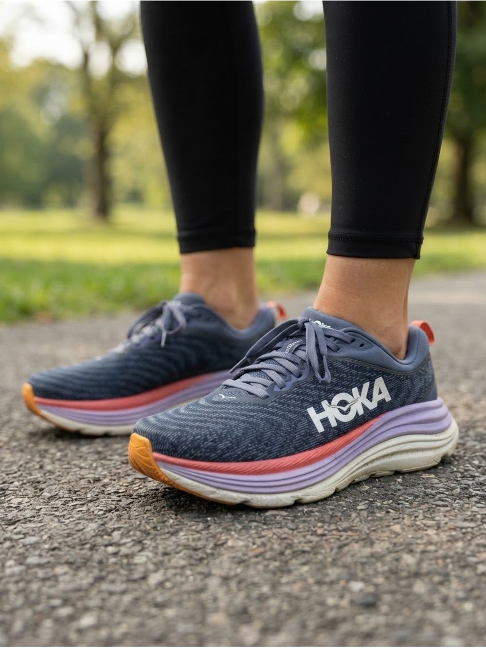 Hoka Gaviota 5 Running Shoes Women's 8.5 Wide Blue Coral Orthopedic